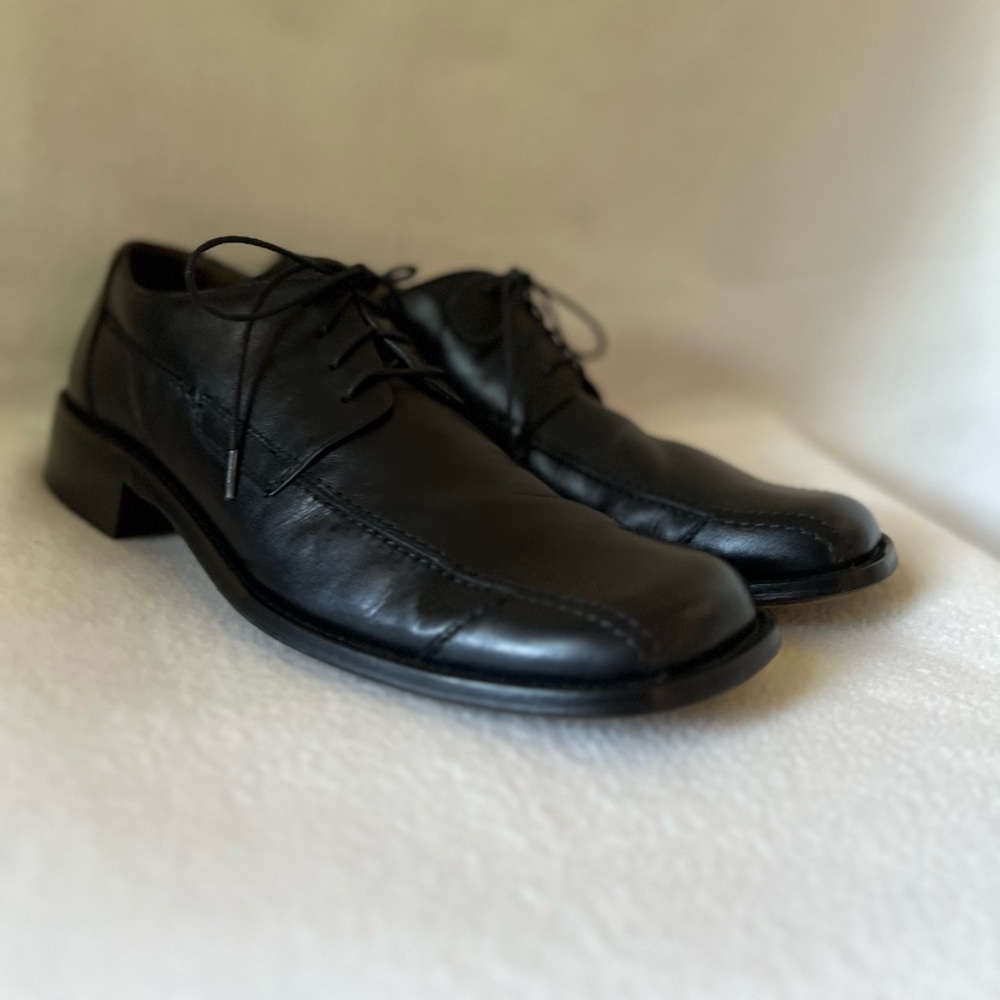 Kenneth Cole Reaction Size 11 Black Leather Lace Up Shoes - Picture 2 of 16